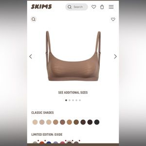 NWT - SKIMS Fits Everybody Scoop Bralette in Oxide - Size Medium